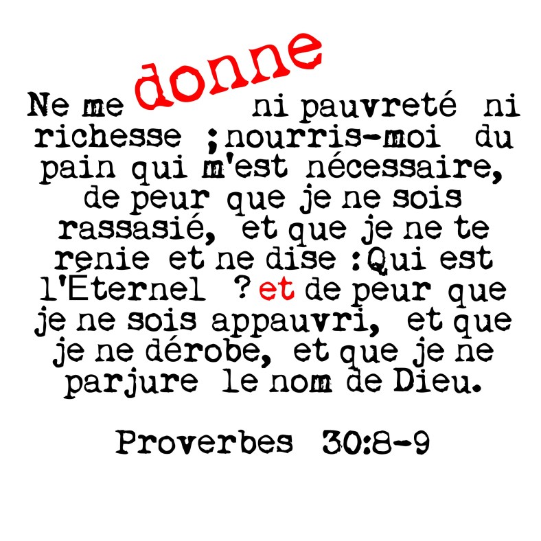 Proverbes 30:8-9