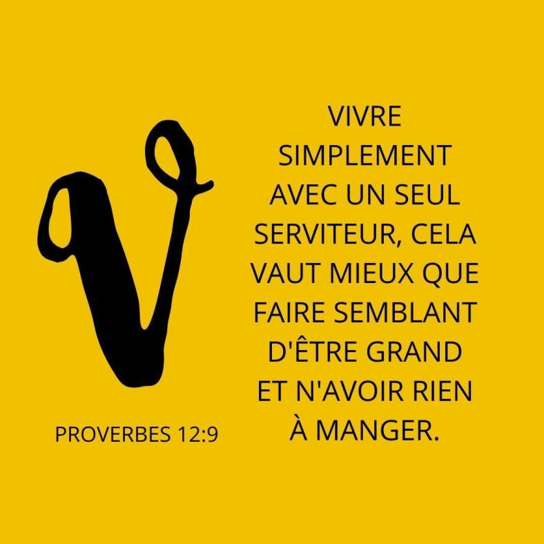 V. Vivre simplement